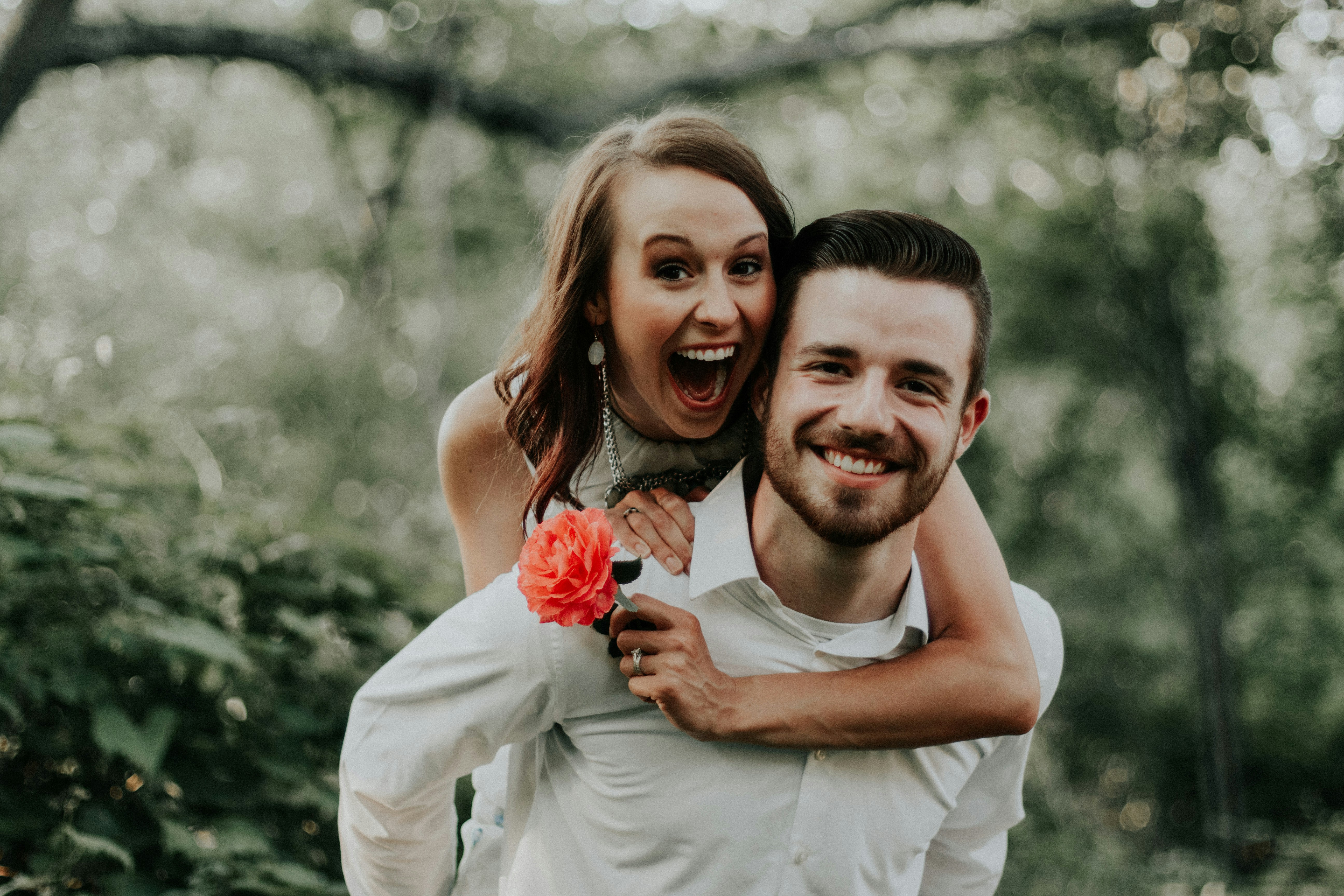 Happy couple walking together